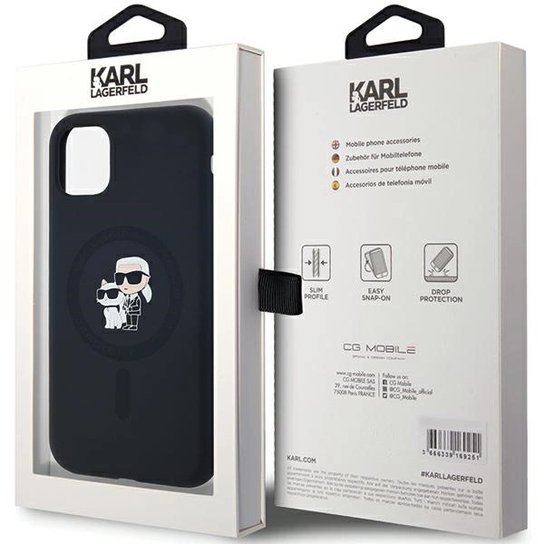 Karl Lagerfeld Silicone Karl&Choupette MagSafe case for iPhone 11 / Xr - blackeng