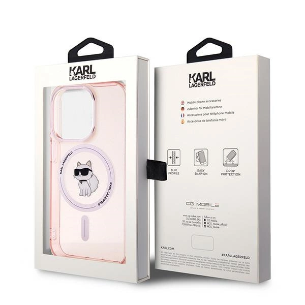 Karl Lagerfeld IML Choupette MagSafe case for iPhone 14 Pro - pinkeng