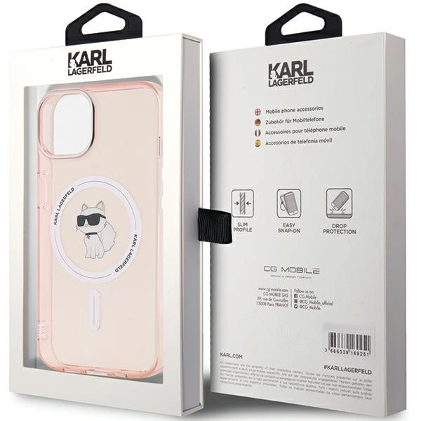 Karl Lagerfeld IML Choupette MagSafe case for iPhone 14 / 15 / 13 - pinkeng