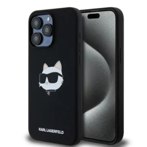 Karl Lagerfeld Silicone Choupette Head MagSafe case for iPhone 15 Pro - blackeng