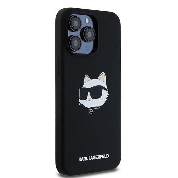 Karl Lagerfeld Silicone Choupette Head MagSafe case for iPhone 15 Pro - blackeng
