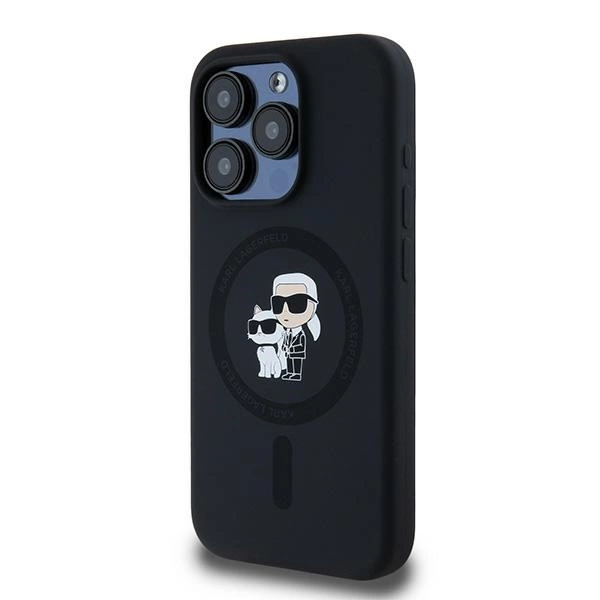 Karl Lagerfeld Silicone Karl&Choupette MagSafe case for iPhone 15 Pro - blackeng