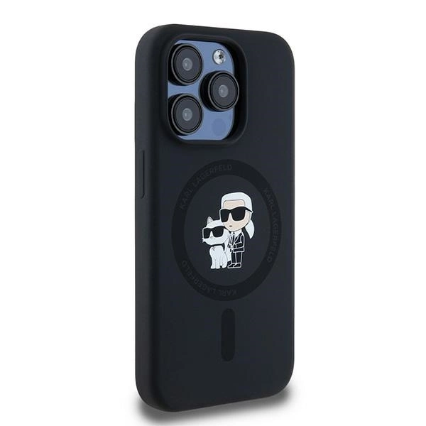 Karl Lagerfeld Silicone Karl&Choupette MagSafe case for iPhone 15 Pro - blackeng