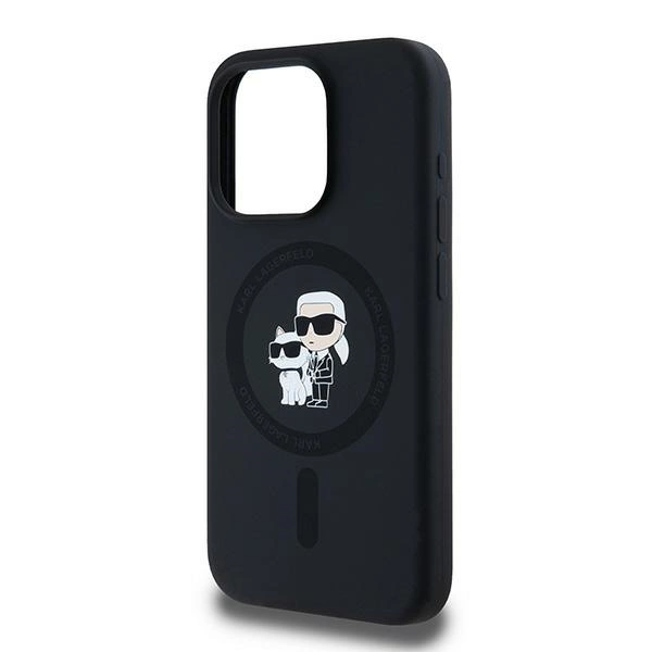 Karl Lagerfeld Silicone Karl&Choupette MagSafe case for iPhone 15 Pro - blackeng