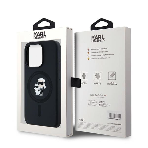 Karl Lagerfeld Silicone Karl&Choupette MagSafe case for iPhone 15 Pro - blackeng