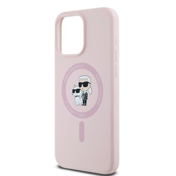 Karl Lagerfeld Silicone Karl&Choupette MagSafe case for iPhone 15 Pro - pinkeng