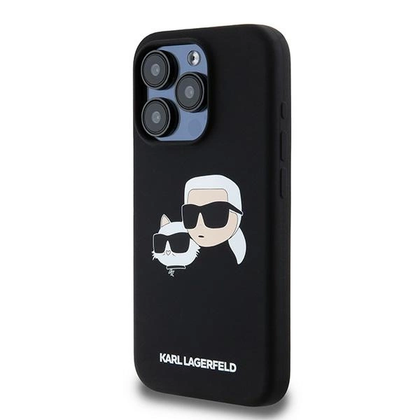 Karl Lagerfeld Silicone Karl&Choupette MagSafe case for iPhone 15 Pro - blackeng