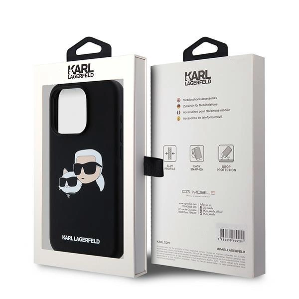 Karl Lagerfeld Silicone Karl&Choupette MagSafe case for iPhone 15 Pro - blackeng