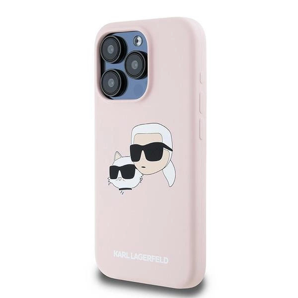 Karl Lagerfeld Silicone Karl&Choupette MagSafe case for iPhone 15 Pro - pinkeng