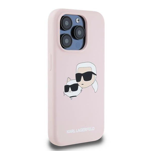Karl Lagerfeld Silicone Karl&Choupette MagSafe case for iPhone 15 Pro - pinkeng