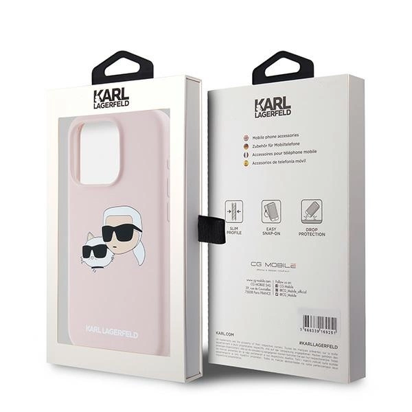 Karl Lagerfeld Silicone Karl&Choupette MagSafe case for iPhone 15 Pro - pinkeng