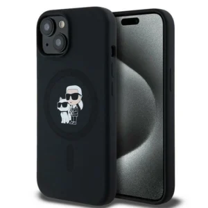 Karl Lagerfeld Silicone Karl&Choupette MagSafe case for iPhone 15 Plus / 14 Plus - blackeng
