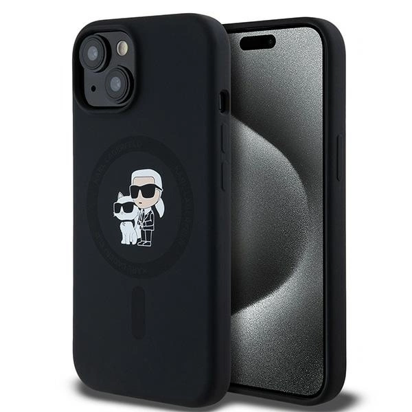 Karl Lagerfeld Silicone Karl&Choupette MagSafe case for iPhone 15 / 14 / 13 - blackeng