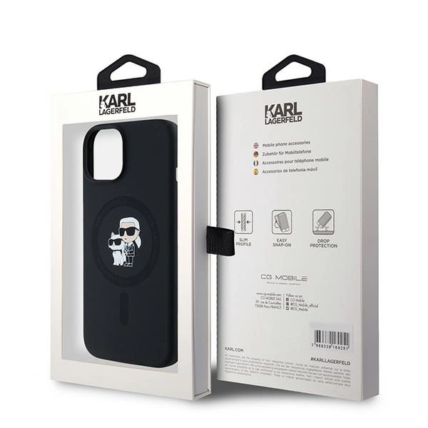 Karl Lagerfeld Silicone Karl&Choupette MagSafe case for iPhone 15 / 14 / 13 - blackeng