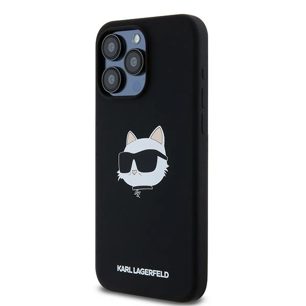 Karl Lagerfeld Silicone Choupette Head MagSafe case for iPhone 15 Pro Max - blackeng