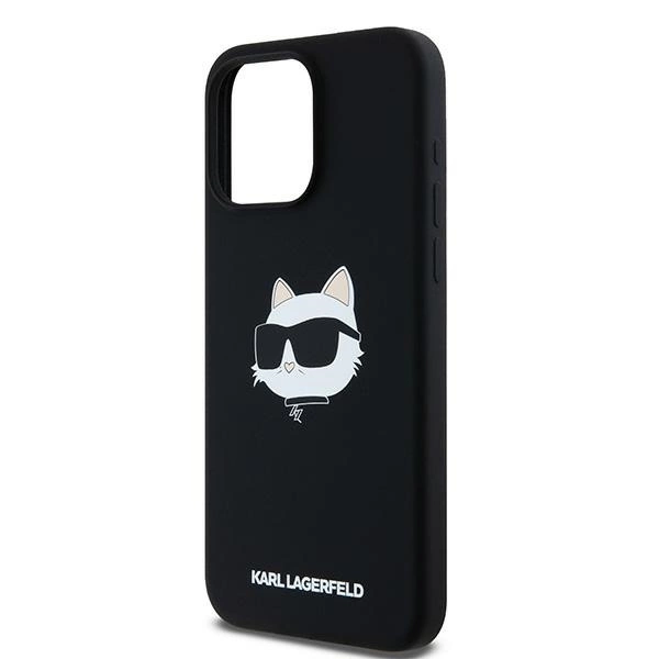 Karl Lagerfeld Silicone Choupette Head MagSafe case for iPhone 15 Pro Max - blackeng