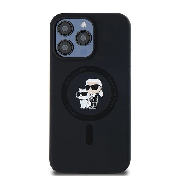 Karl Lagerfeld Silicone Karl&Choupette Ring MagSafe case for iPhone 15 Pro Max - blackeng