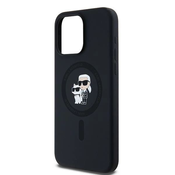 Karl Lagerfeld Silicone Karl&Choupette Ring MagSafe case for iPhone 15 Pro Max - blackeng