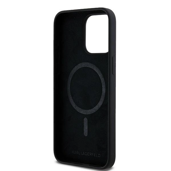 Karl Lagerfeld Silicone Karl&Choupette Ring MagSafe case for iPhone 15 Pro Max - blackeng