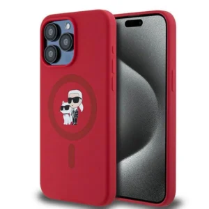 Karl Lagerfeld Silicone Karl&Choupette Ring MagSafe case for iPhone 15 Pro Max - redeng