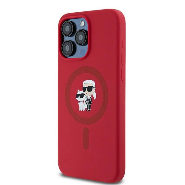 Karl Lagerfeld Silicone Karl&Choupette Ring MagSafe case for iPhone 15 Pro Max - redeng