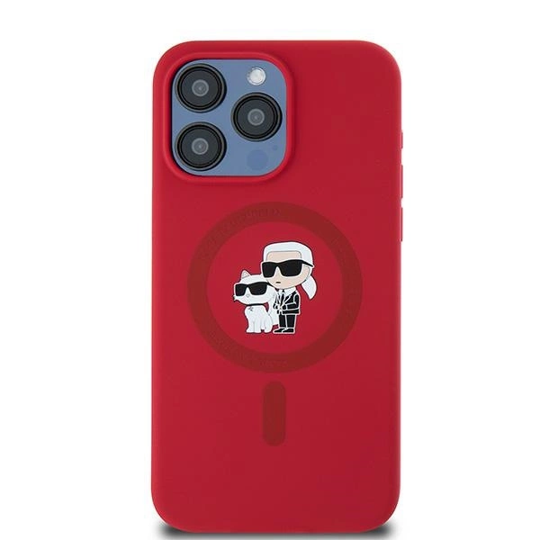 Karl Lagerfeld Silicone Karl&Choupette Ring MagSafe case for iPhone 15 Pro Max - redeng