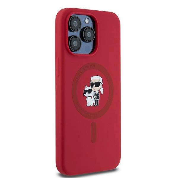 Karl Lagerfeld Silicone Karl&Choupette Ring MagSafe case for iPhone 15 Pro Max - redeng