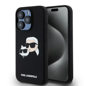 Karl Lagerfeld Silicone Karl&Choupette MagSafe case for iPhone 15 Pro Max - blackeng