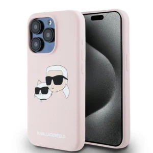 Karl Lagerfeld Silicone Karl&Choupette MagSafe case for iPhone 15 Pro Max - pinkeng