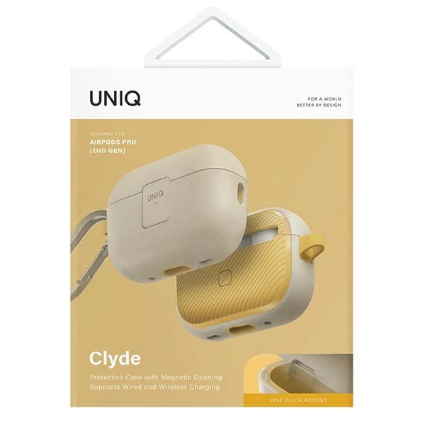 Uniq Clyde Lock Case for AirPods Pro 2 (2022/2023) - beige and yelloweng