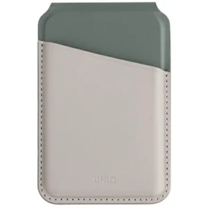 Uniq Lyden DS magnetic RFID wallet with phone stand - beige and greeneng