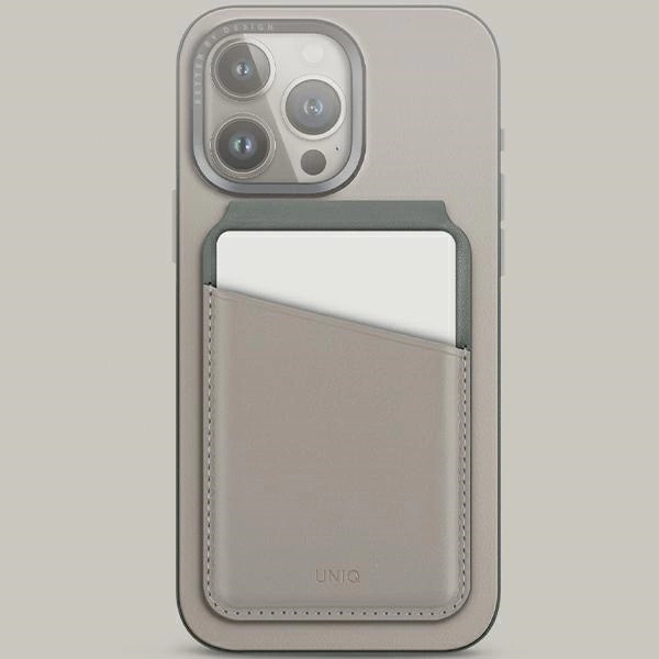 Uniq Lyden DS magnetic RFID wallet with phone stand - beige and greeneng