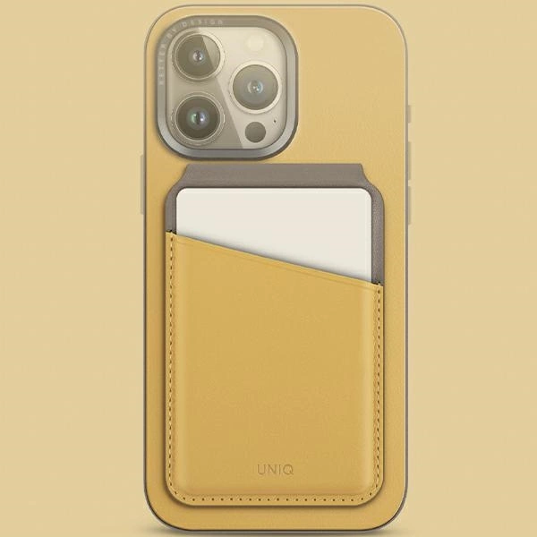 Uniq Lyden DS magnetic RFID wallet with phone stand - yellow-grayeng