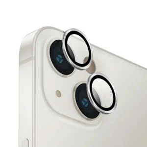 Uniq Optix Aluminum Camera Lens Protector for iPhone 14/14 Plus camera lens with applicator - silvereng