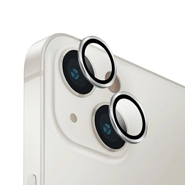 Uniq Optix Aluminum Camera Lens Protector for iPhone 14/14 Plus camera lens with applicator - silvereng