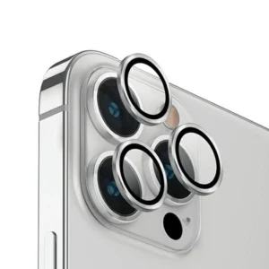 Uniq Optix Aluminum Camera Lens Protector for iPhone 14 Pro / 14 Pro Max camera lens with applicator - silvereng