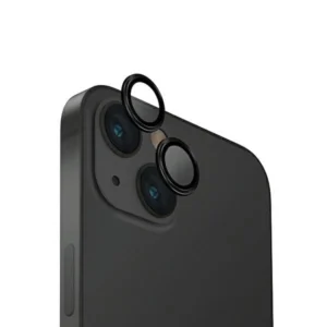 Uniq Optix Glass Aluminum Camera Lens Protector for iPhone 15 / 15 Plus Camera Lens with Applicator - Blackeng