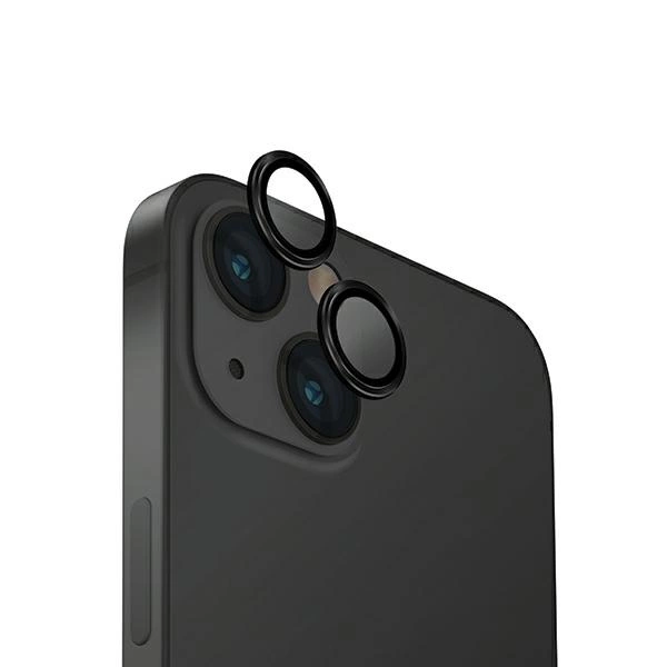 Uniq Optix Glass Aluminum Camera Lens Protector for iPhone 15 / 15 Plus Camera Lens with Applicator - Blackeng