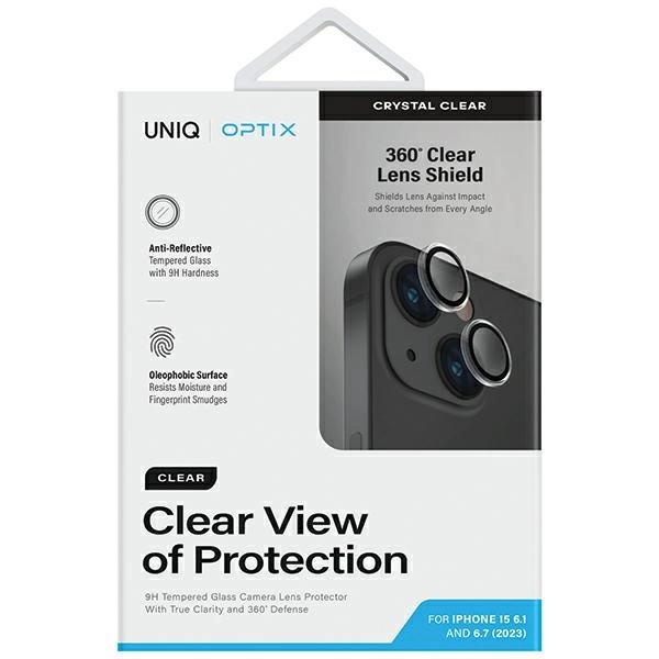 Uniq Optix Clear Camera Lens Protector for iPhone 15 / 15 Plus camera lens with applicator - transparenteng