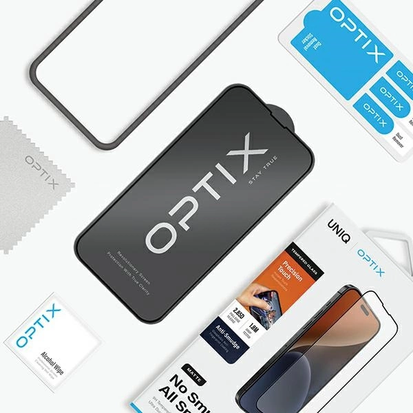 Uniq Optix Matte frosted tempered glass for iPhone 15 Pro Max with applicatoreng