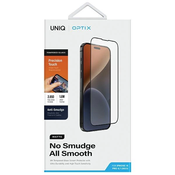 Uniq Optix Matte frosted tempered glass for iPhone 15 Pro Max with applicatoreng