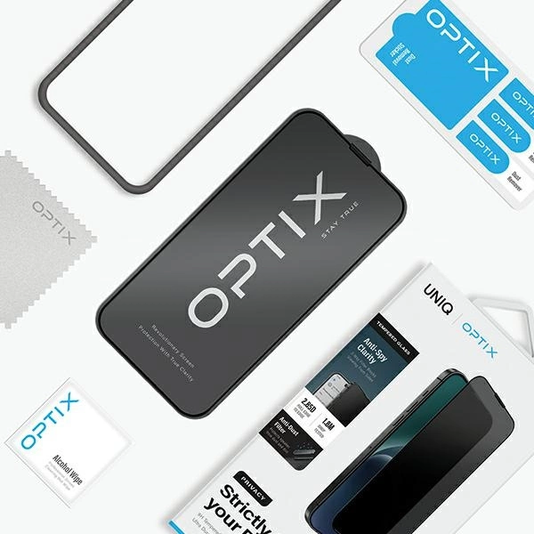 Uniq Optix Privacy Tempered Glass Privacy for iPhone 15 Plus / 14 Pro Max with Applicatoreng