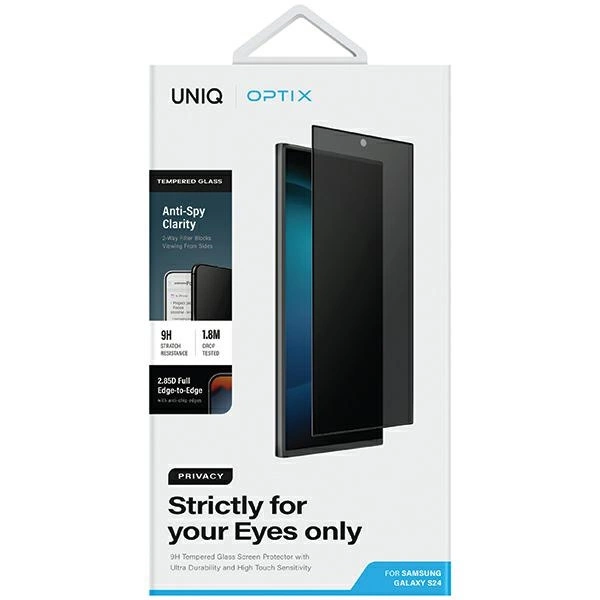 Uniq Optix Privacy tempered glass for Samsung Galaxy S24 with applicatoreng