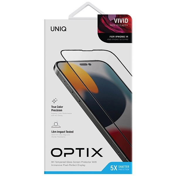 Uniq Optix Vivid glass for iPhone 14 / 13 / 13 Pro with applicatoreng