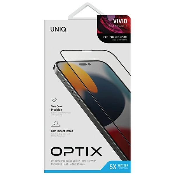 Uniq Optix Vivid glass for iPhone 14 Plus with applicatoreng