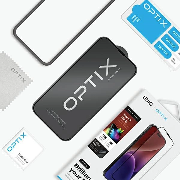Uniq Optix Vivid glass for iPhone 15 Plus / 14 Pro Max with applicatoreng