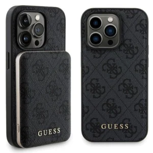 Guess 4G Metal Logo case set for iPhone 13 Pro + 5000mAh MagSafe power bank - blackeng