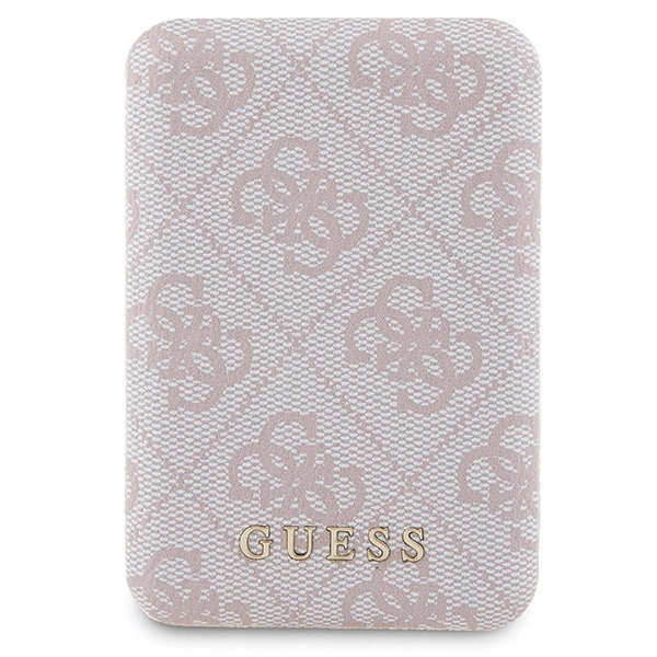 Guess 4G Metal Logo case set for iPhone 14 Pro + 5000mAh MagSafe power bank - pinkeng