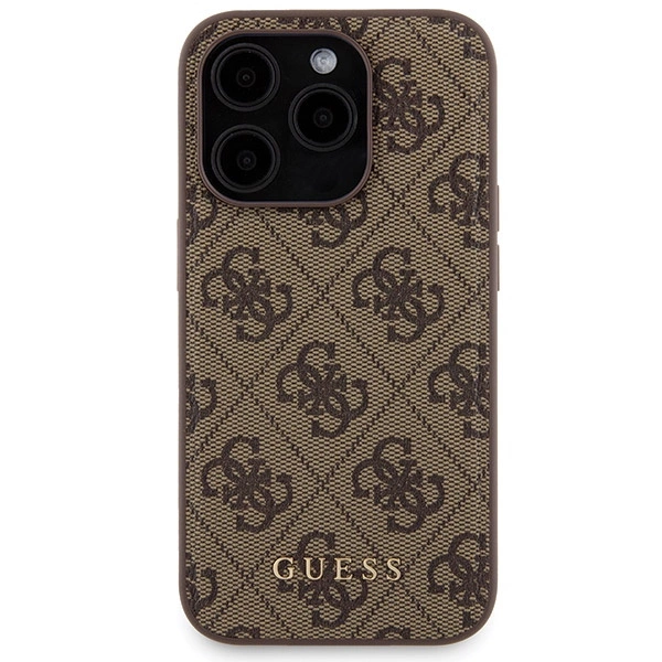 Guess 4G Metal Logo case set for iPhone 15 Pro + 5000mAh MagSafe power bank - browneng
