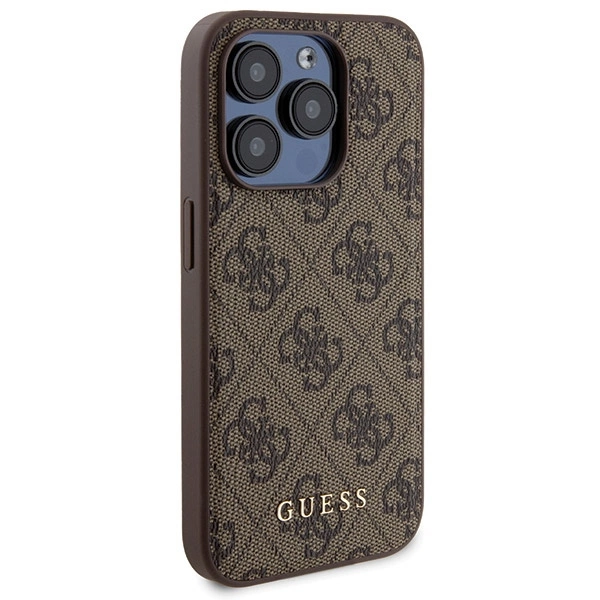 Guess 4G Metal Logo case set for iPhone 15 Pro + 5000mAh MagSafe power bank - browneng